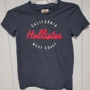 Hollister Navy Striped T-Shirt